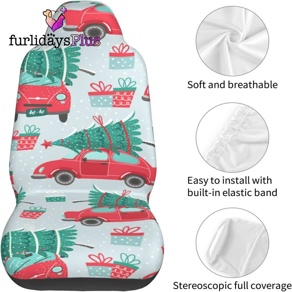 Christmas Car Seat Covers, Christmas Truck Tree Car Seat Covers Vehicle Front Seat Covers