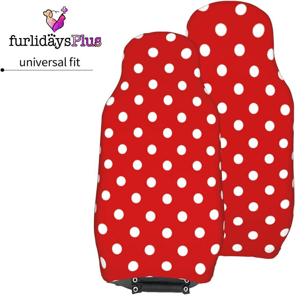 Christmas Car Seat Covers, Christmas White Dot Car Seat Covers Vehicle Front Seat Covers