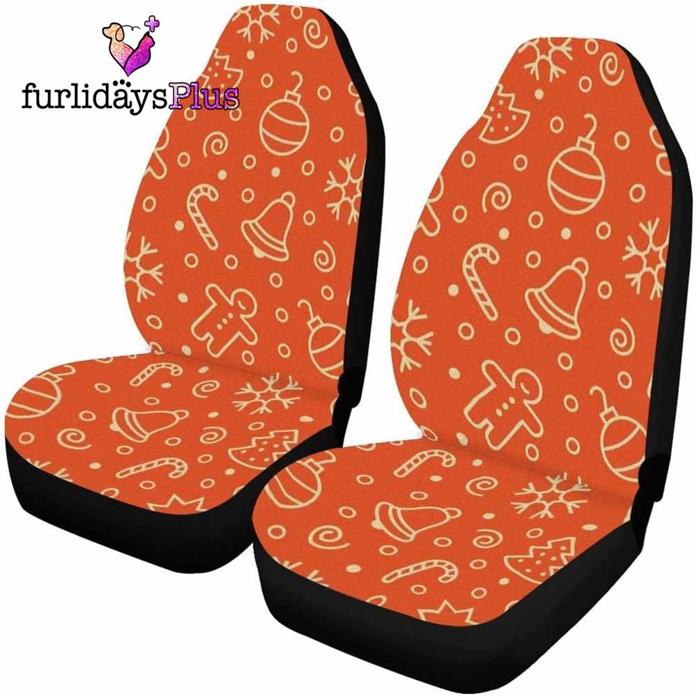 Christmas Car Seat Covers, Pine Tree Decoration Motifs Car Seat Covers