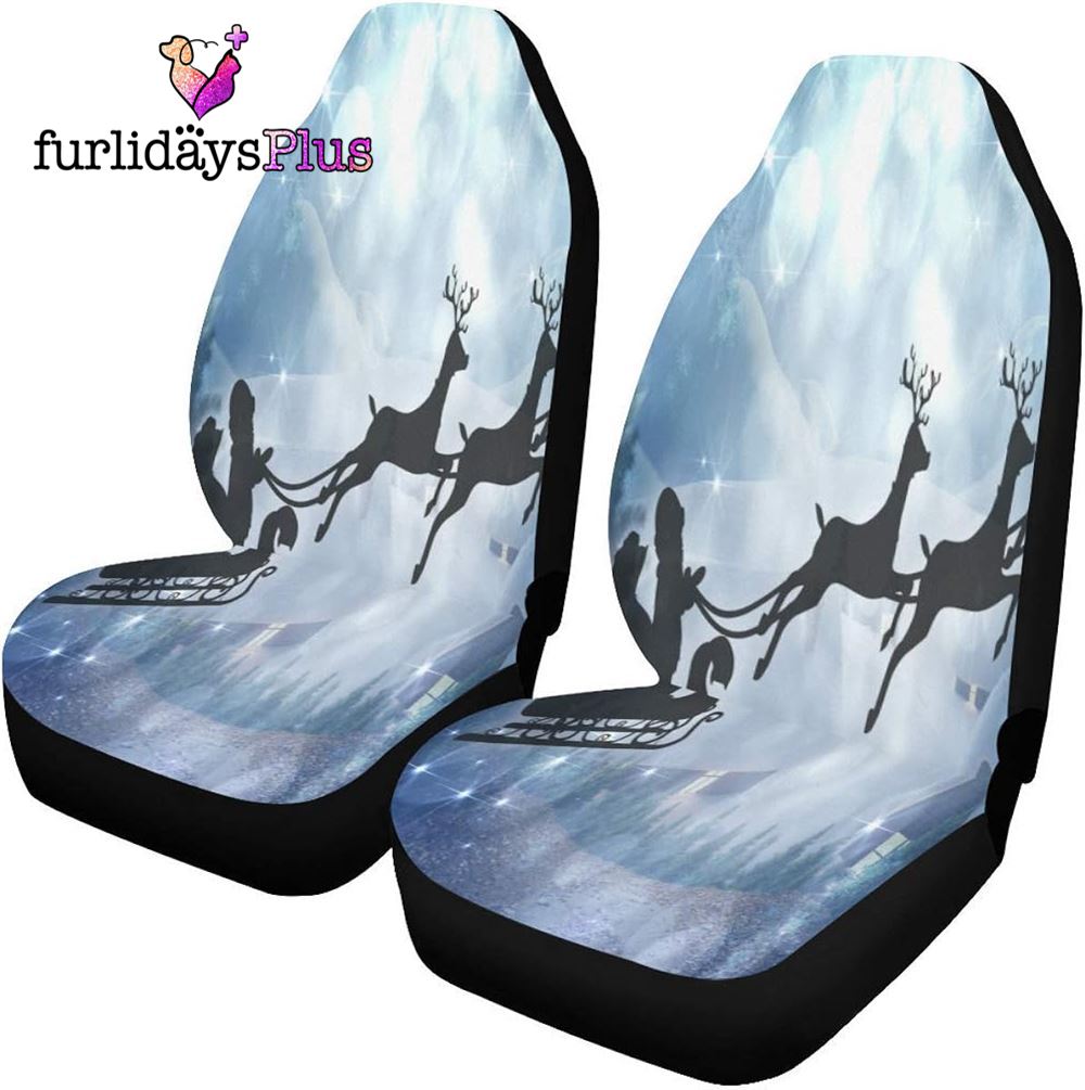 Christmas Car Seat Covers, Santa Claus And His Flying Reindeer Car Seat Covers