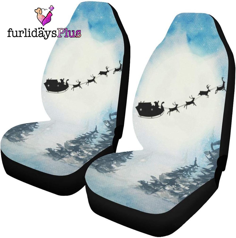 Christmas Car Seat Covers, Santa Claus And His Reindeer Car Seat Covers