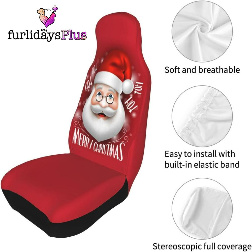 Christmas Car Seat Covers, Santa Claus Christmas Car Seat Covers Vehicle Front Seat Covers