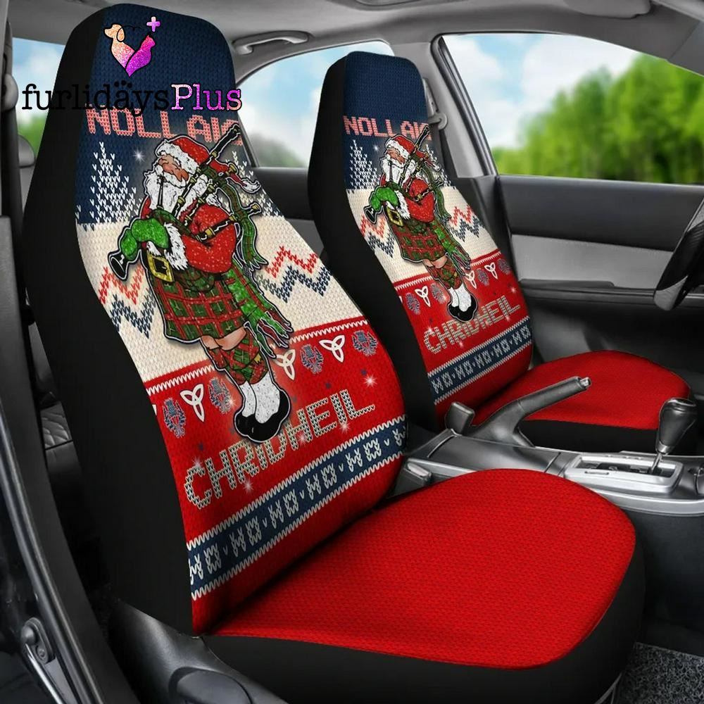 Christmas Car Seat Covers, Scotland Celtic Christmas Car Seat Covers Scottish Santa Nollaig Chridheil