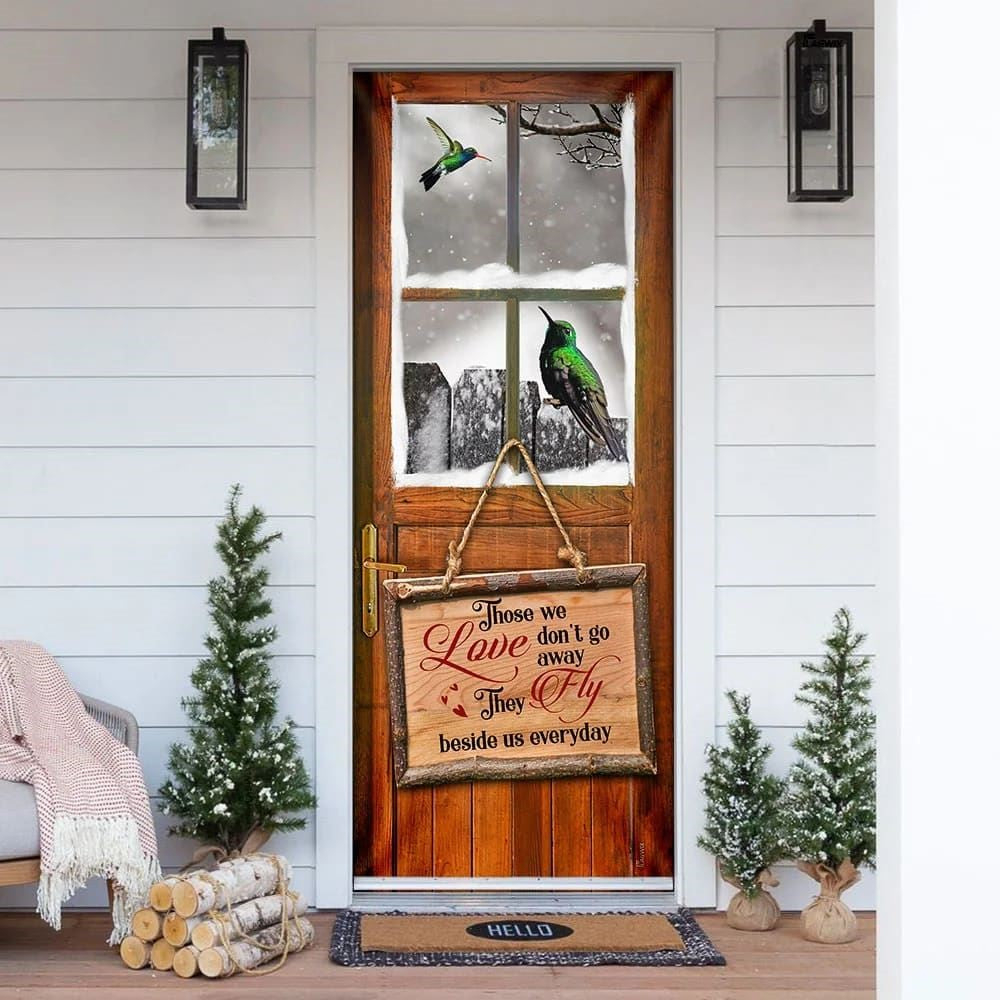 Christmas Door Cover, Hummingbird Those We Love Don't Go Away Door Cover, Xmas Door Covers