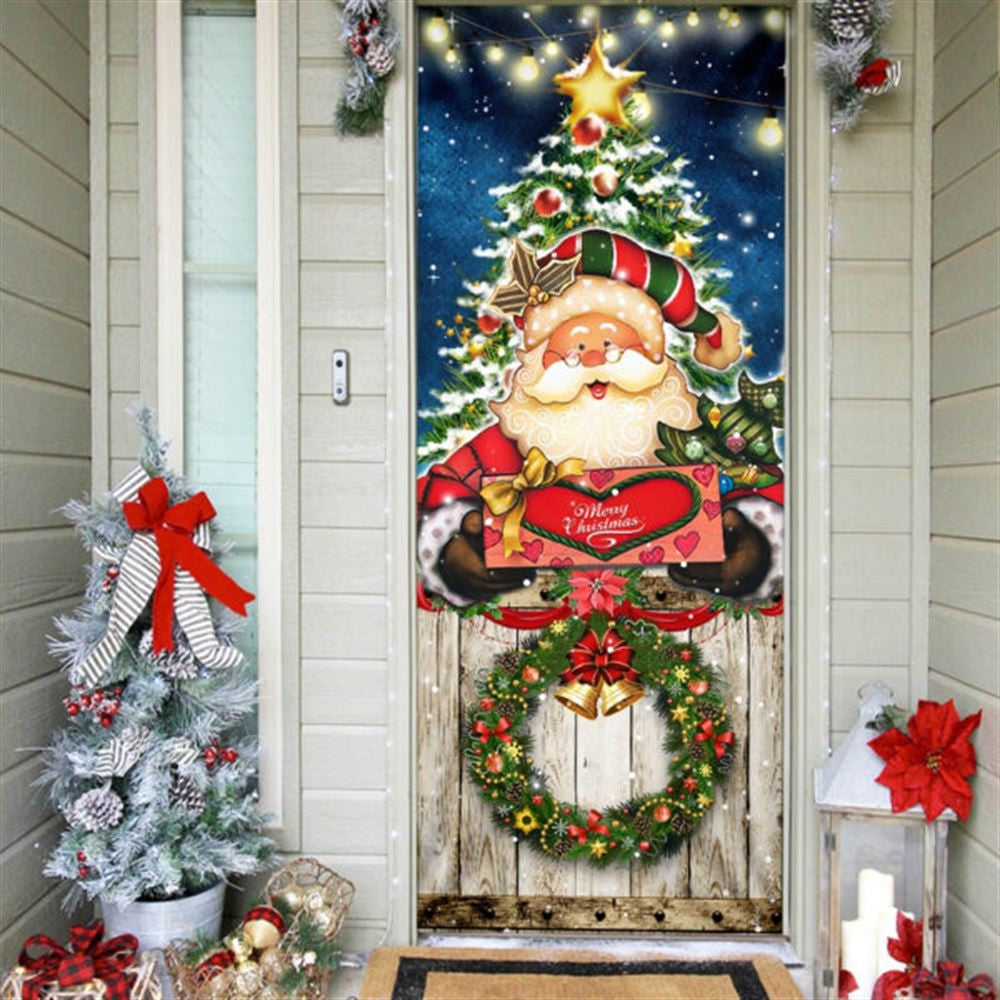 Christmas Door Cover, Santa Claus Christmas Door Cover, Xmas Door Covers