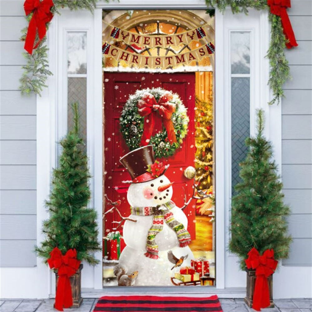 Christmas Door Cover, Snowman Christmas Door Cover, Home Decor, Xmas Door Covers