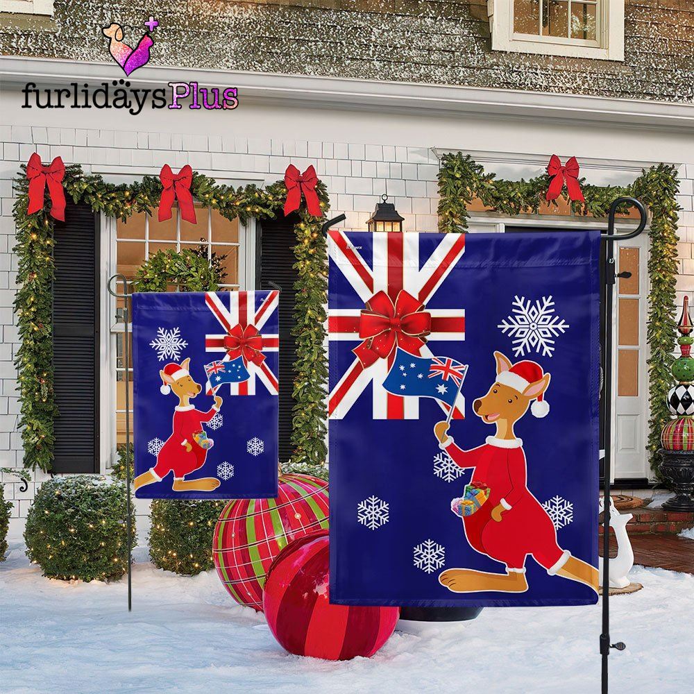 Christmas Flag, Australia Christmas Kangaroo Claus Merry Christmas Flag