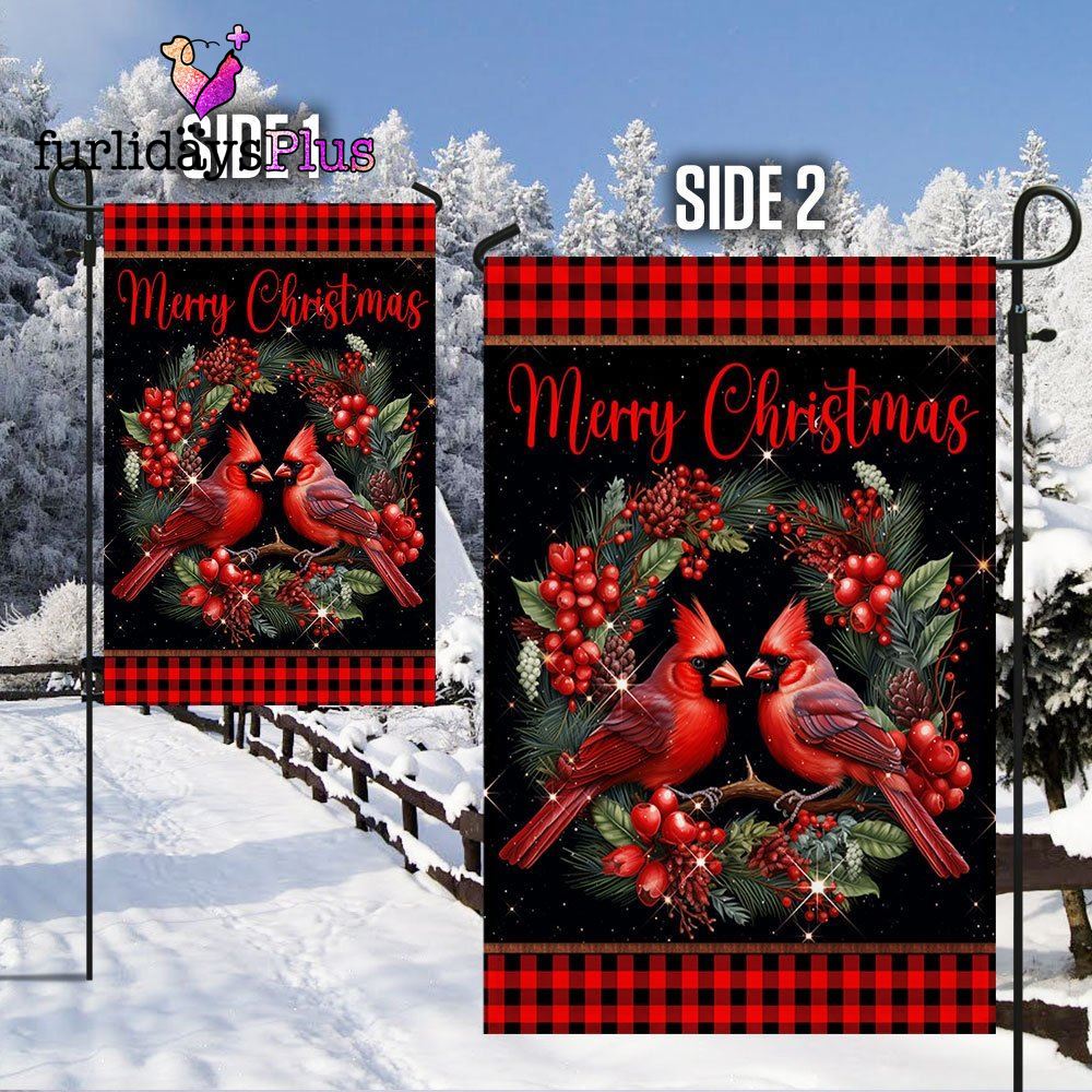 Christmas Flag, Cardinal Merry Christmas Flag, Christmas Flag Outdoor Decoration