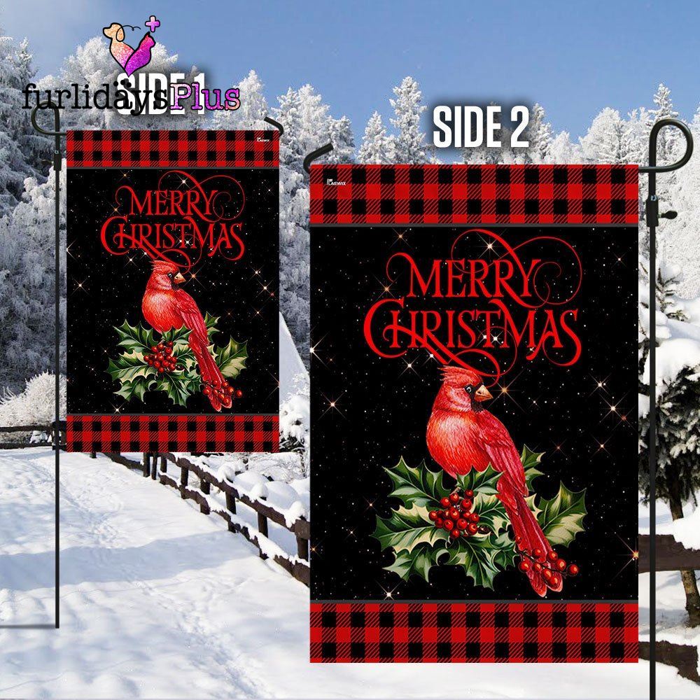 Christmas Flag, Cardinal Merry Christmas Flag, Christmas Outdoor Decoration, Christmas Flag Outdoor Decoration