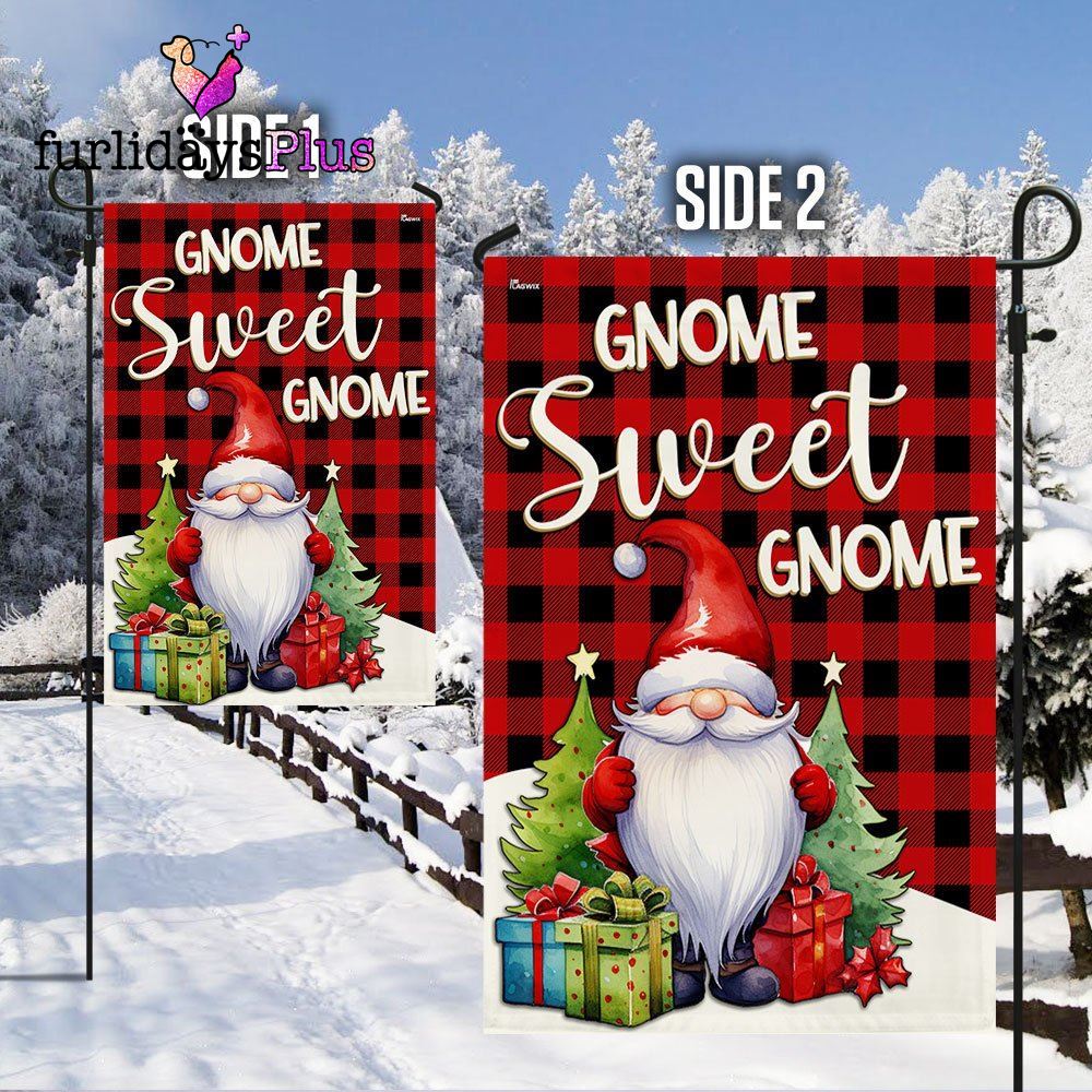 Christmas Flag, Gnome Sweet Gnome Christmas Flag