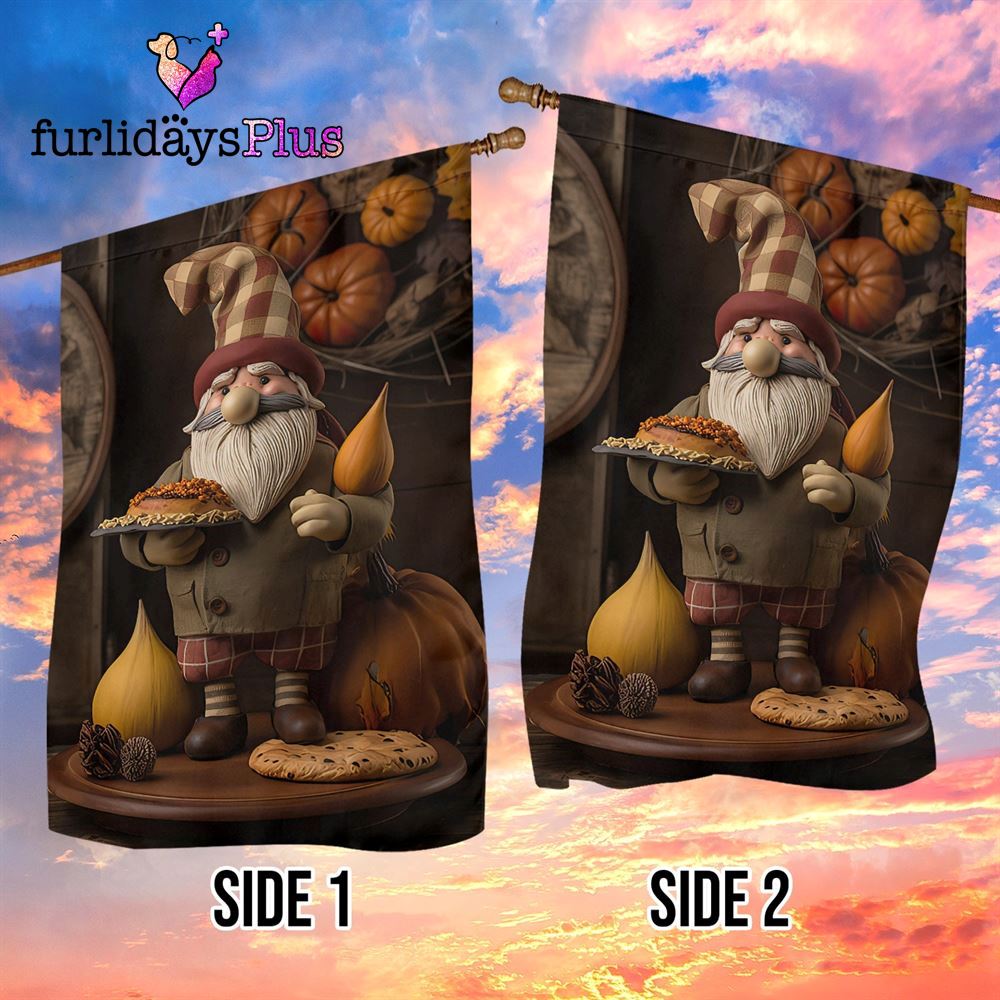 Christmas Flag, Gnomes Winter Delight With A Hint Of Santa Gnome Xmas Garden Flag