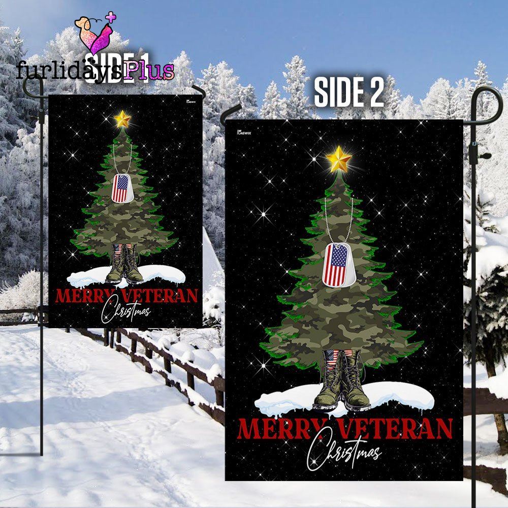 Christmas Flag, Merry Veteran Christmas Flag