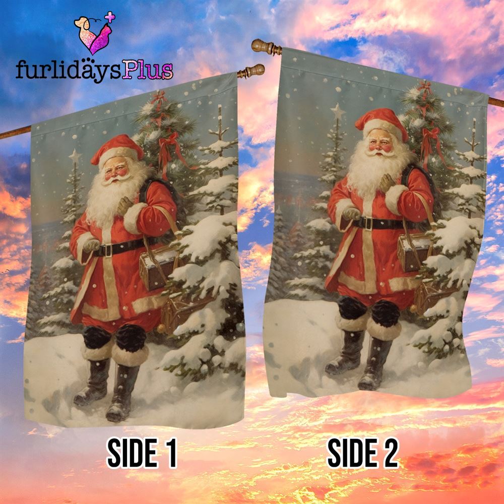 Christmas Flag, Santa Bring The Twilight Treasures Santa Claus Garden Flag