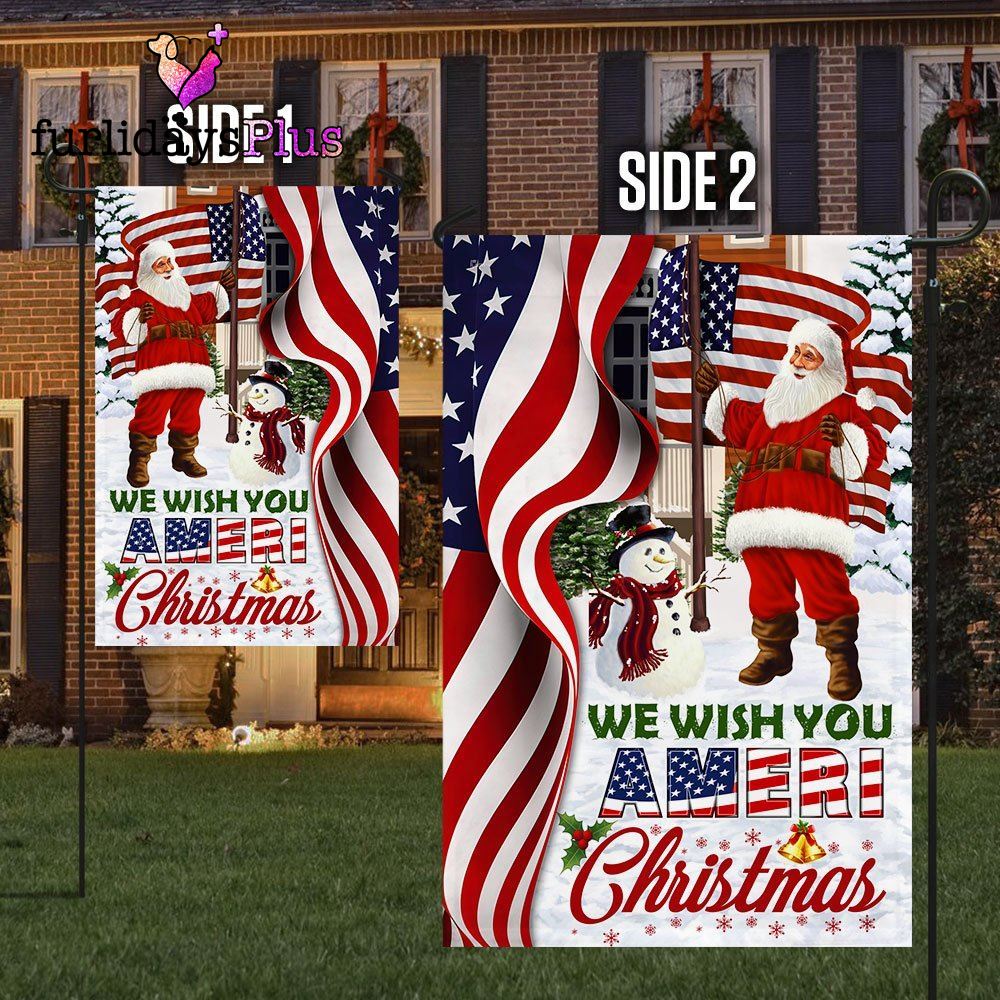 Christmas Flag, Santa Claus US Flag We Wish You Ameri Christmas