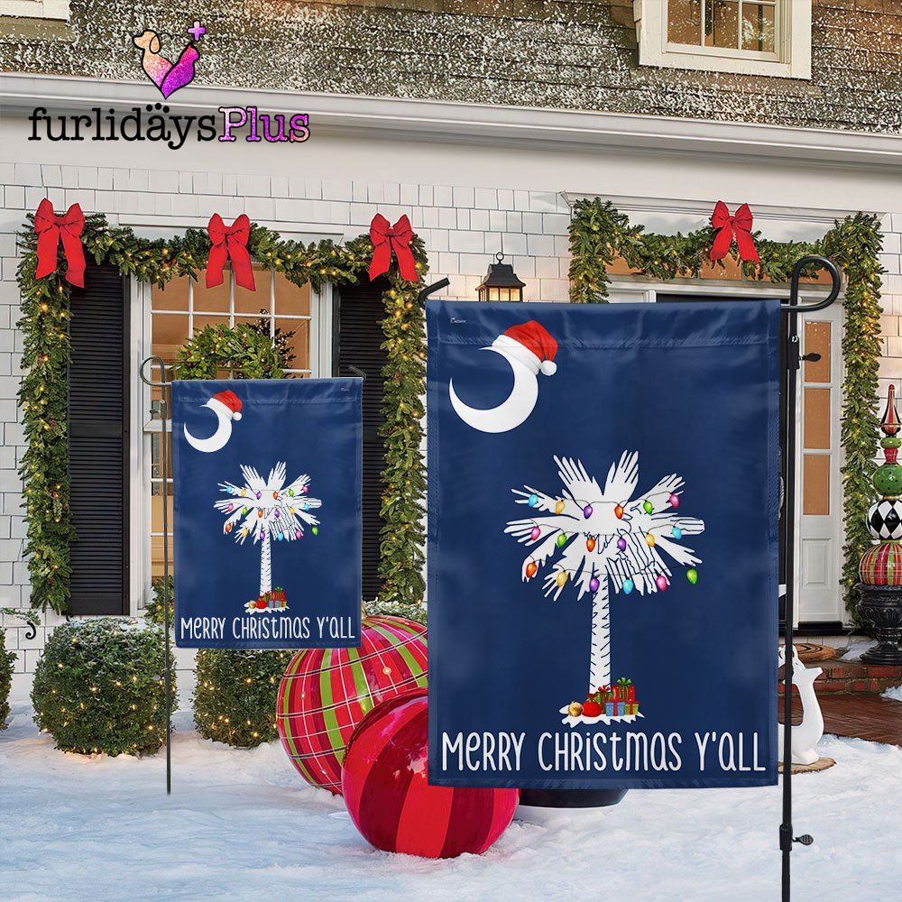 Christmas Flag, South Carolina Christmas Flag Merry Christmas Y'all