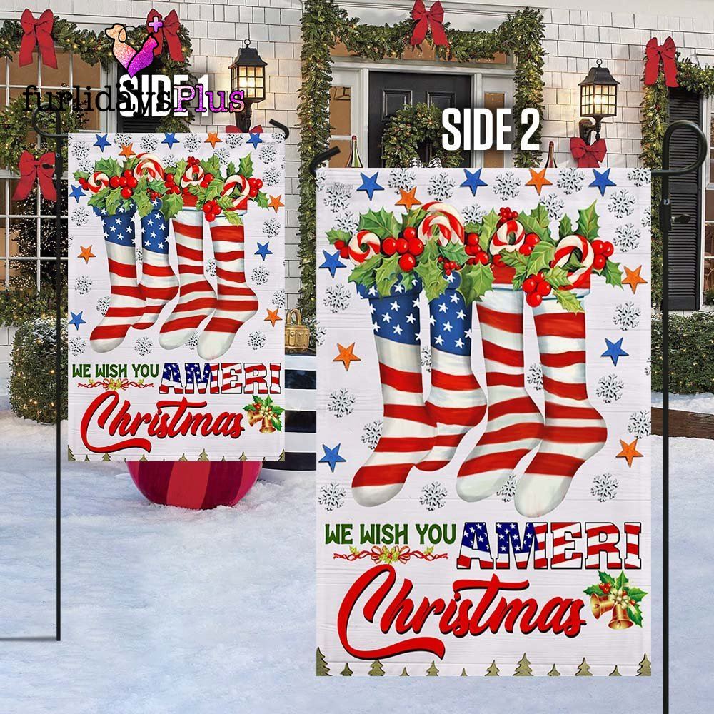Christmas Flag, We Wish You Ameri Christmas American Flag