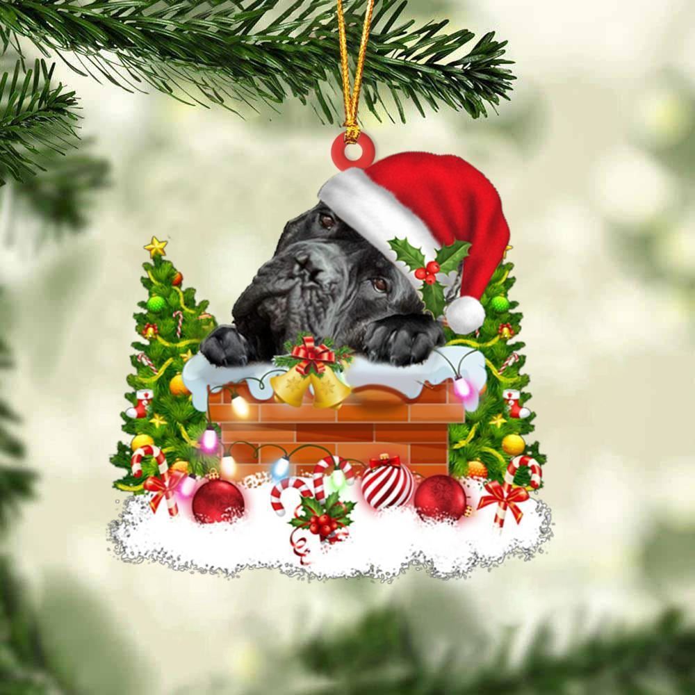 Christmas Ornament, Cane Corso In The Chimney Hanging Christmas Ornament, Christmas Ornaments 2023