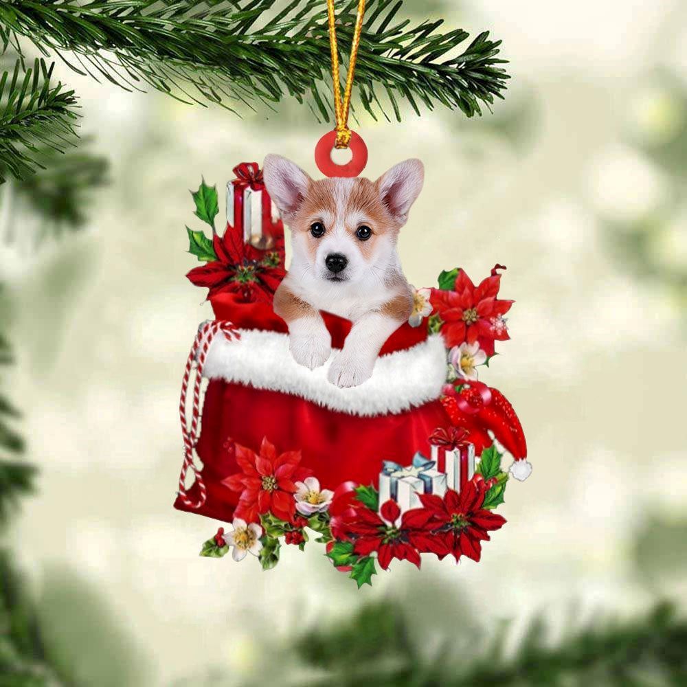 Christmas Ornaments, Corgi Gift Bag Christmas Ornaments, Christmas Ornaments 2023