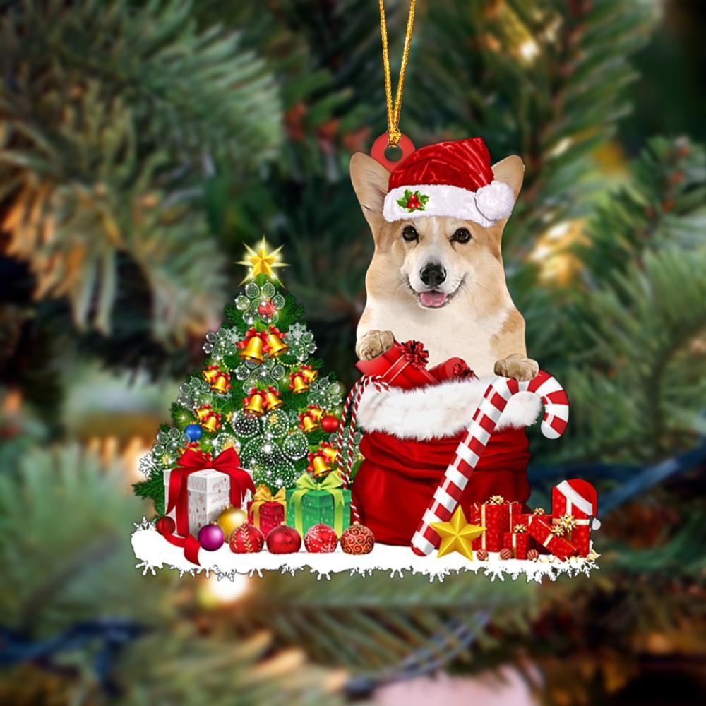 Christmas Ornaments, Corgi Gift Bag Merry Christmas Ornaments, Christmas Ornaments 2023