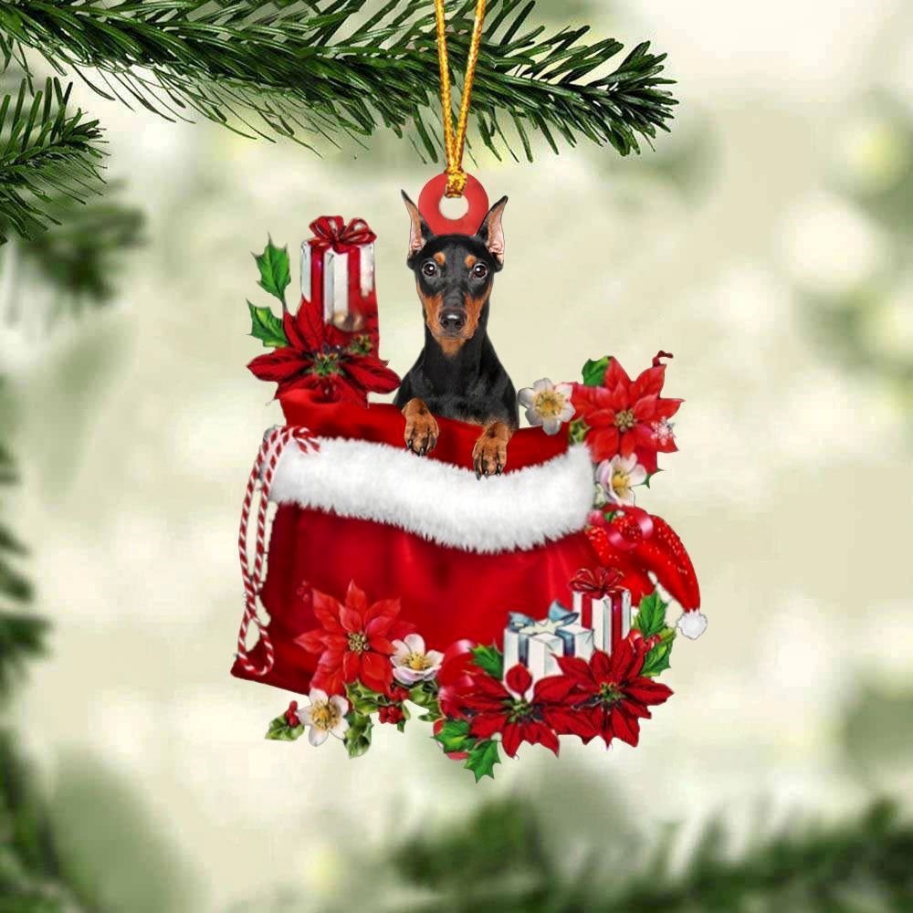 Christmas Ornaments, Doberman Gifts Bag Christmas Ornaments, Christmas Ornaments 2023