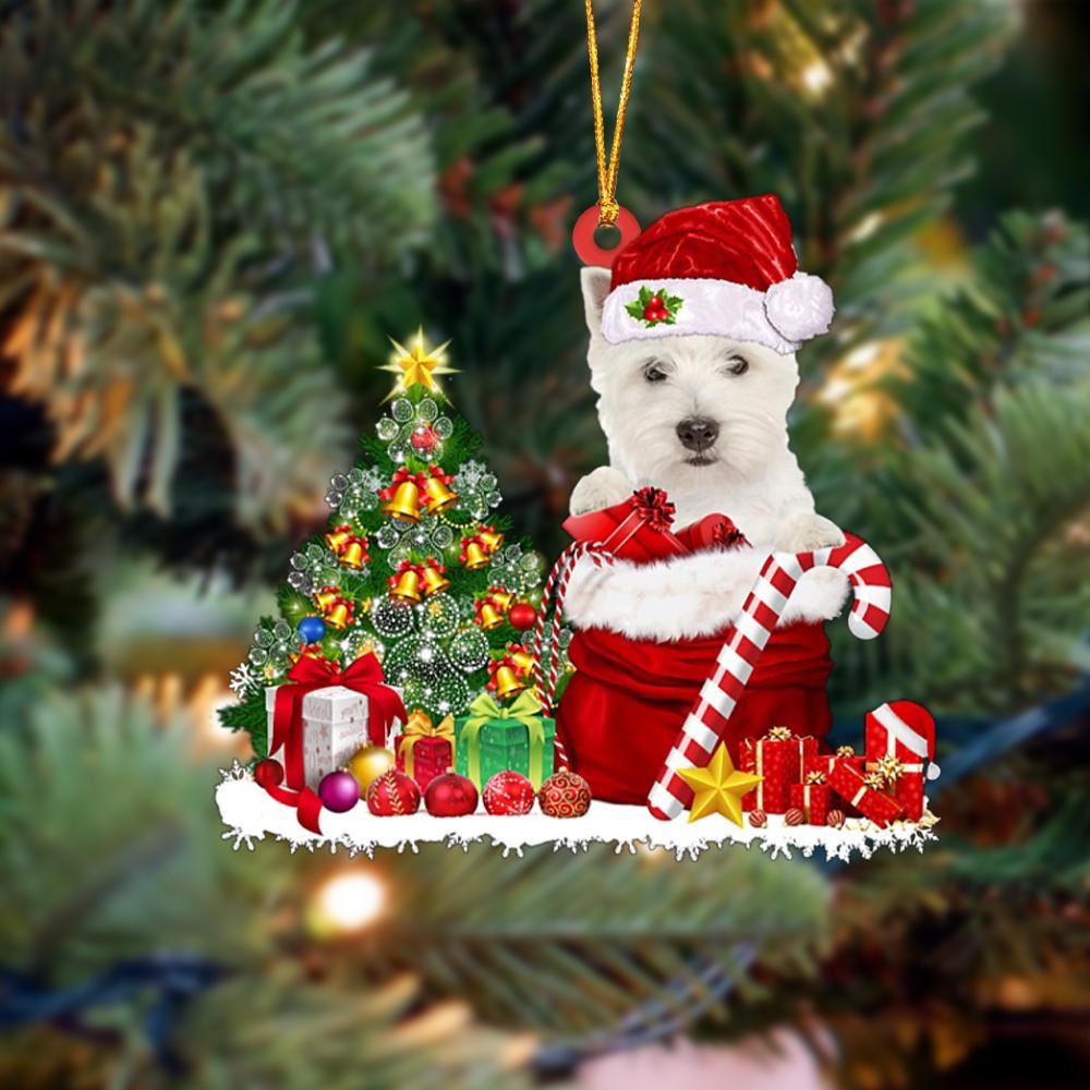 Christmas Ornaments, West Highland White TerrierWestie Gift Bag Merry Christmas Ornaments, Christmas Ornaments 2023