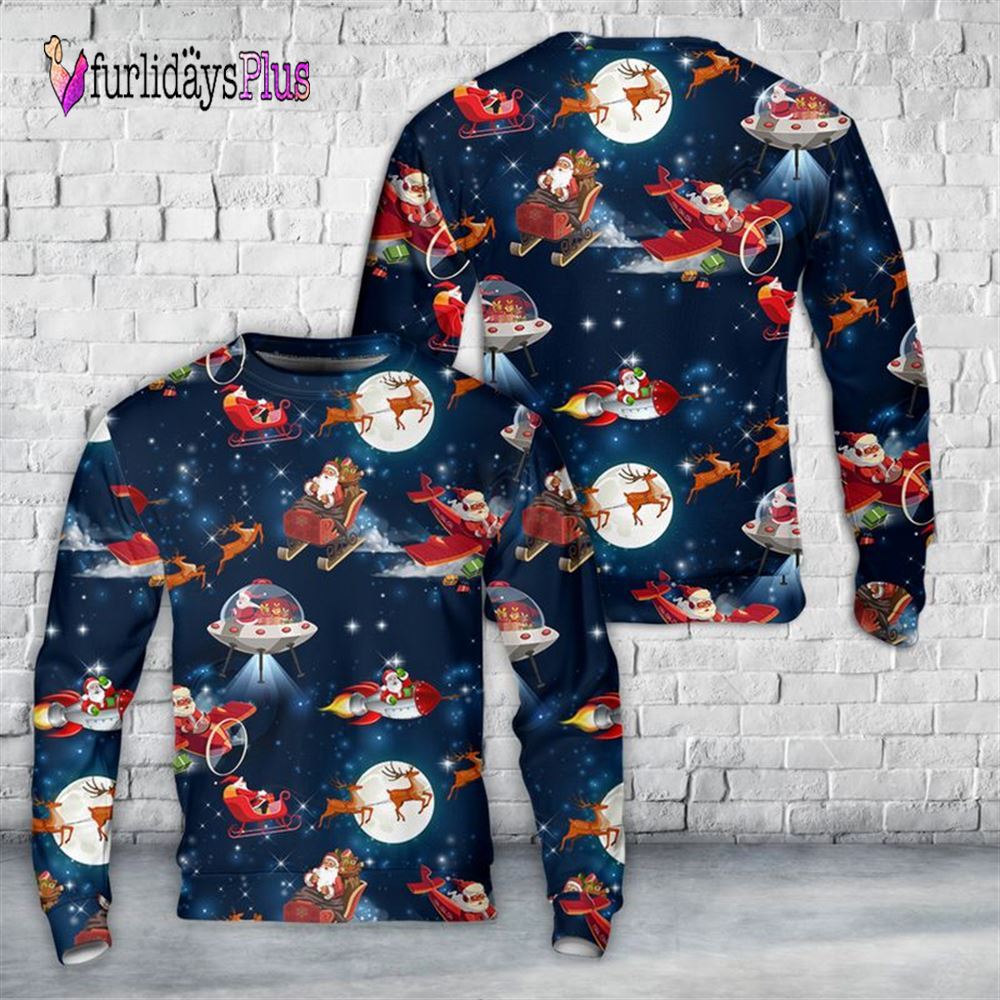 Christmas Space Pattern Noel Santa Ugly Christmas Sweater For Men And Women, Christmas Gift, Christmas Winter Fashion