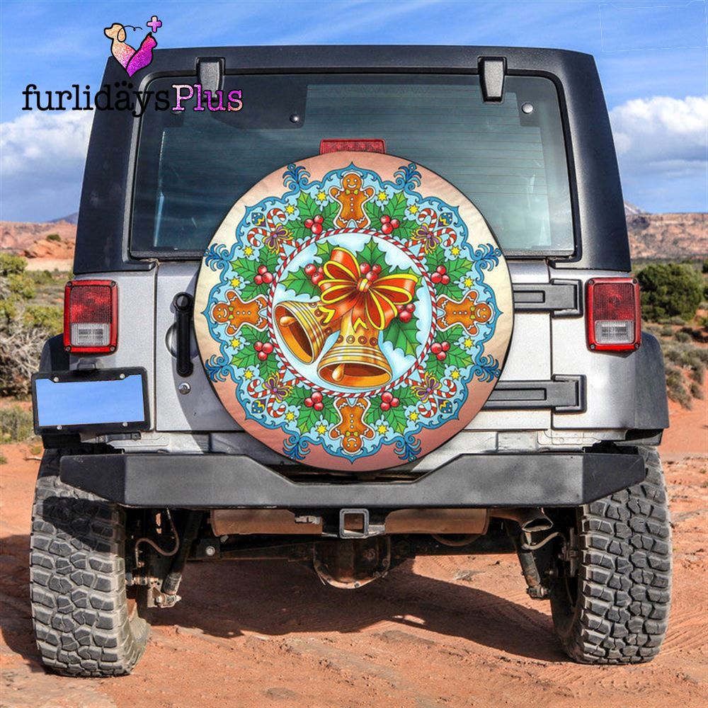 Christmas Tire Cover, Christmas Cake With Jingle Bel Tire Cover, Tire Covers For Cars