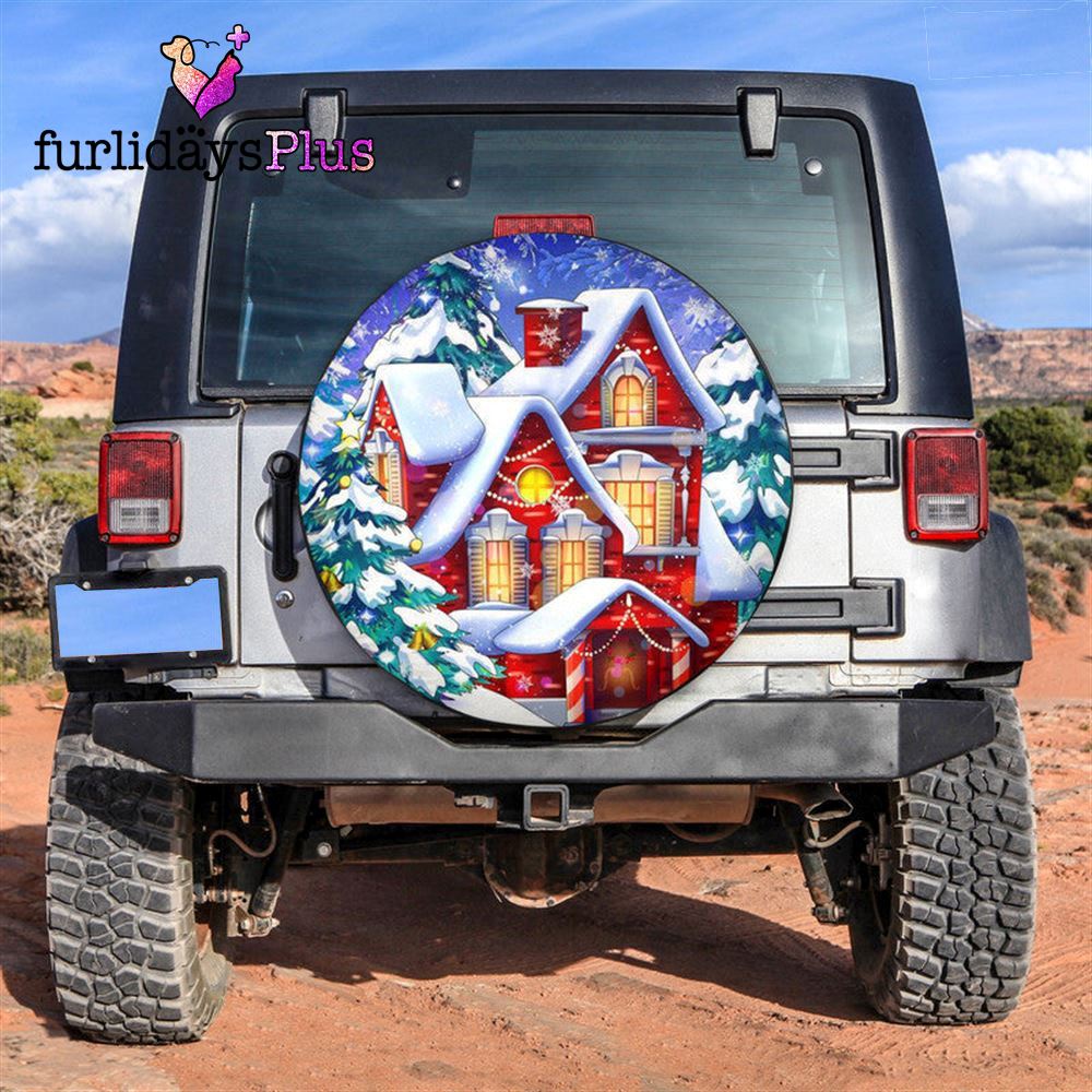 Christmas Tire Cover, Magical Christmas Red House Tire Cover, Tire Covers For Cars