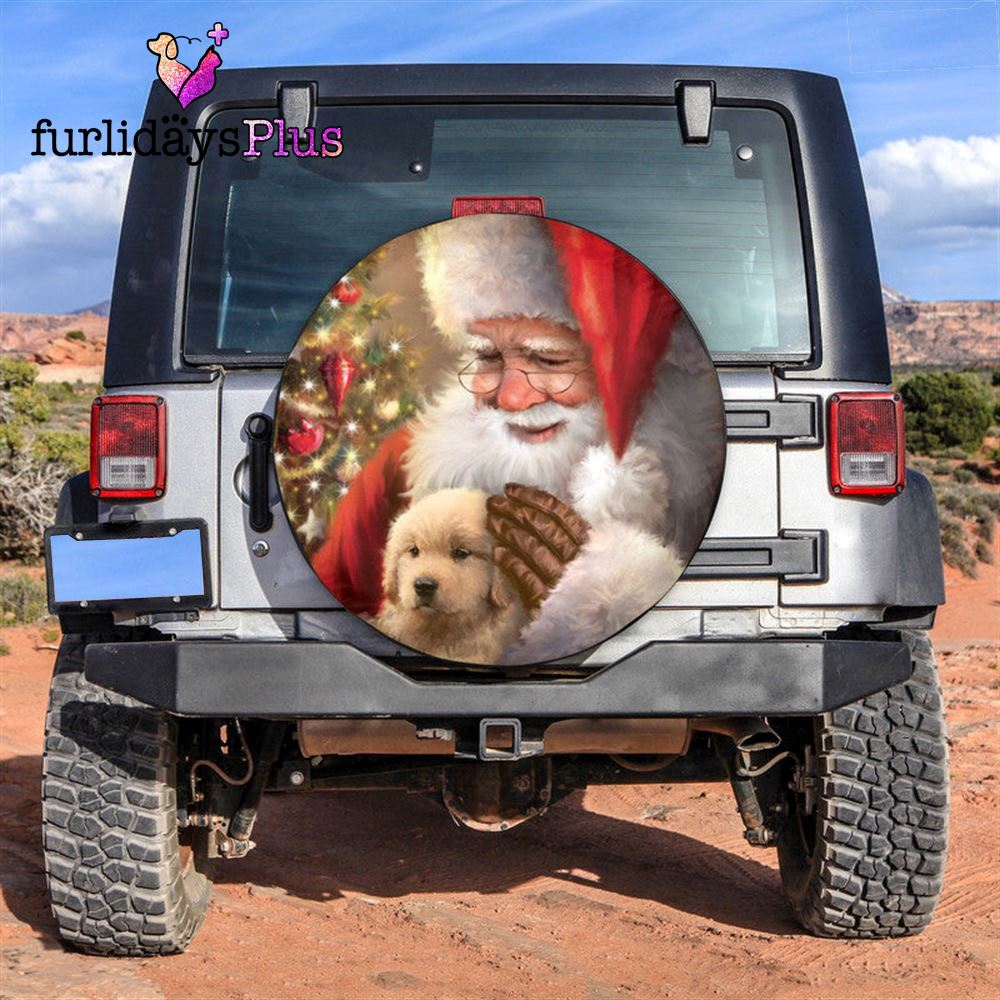 Christmas Tire Cover, Santa Claus And Pet Lover Tire Cover, Tire Covers For Cars