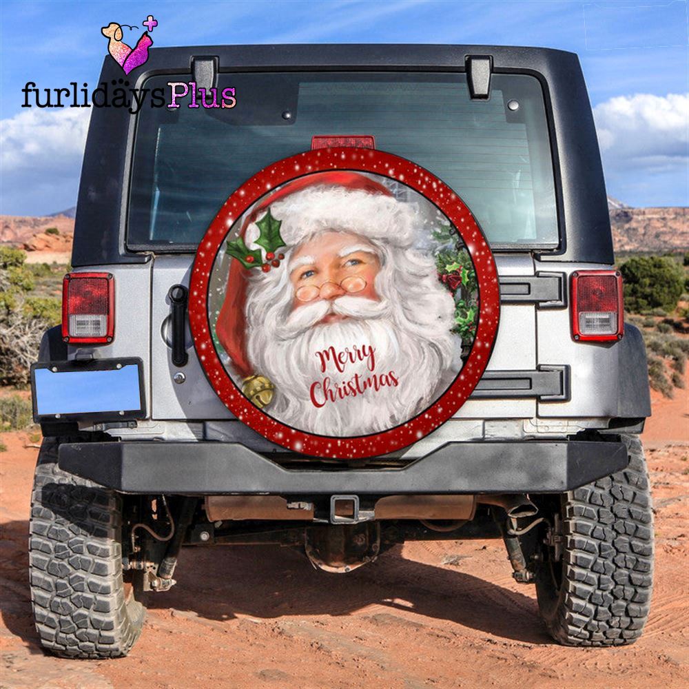 Christmas Tire Cover, Santa Claus Face Art Tire Cover, Tire Covers For Cars