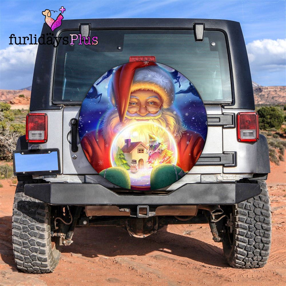 Christmas Tire Cover, Santa Claus House Tire Cover, Tire Covers For Cars