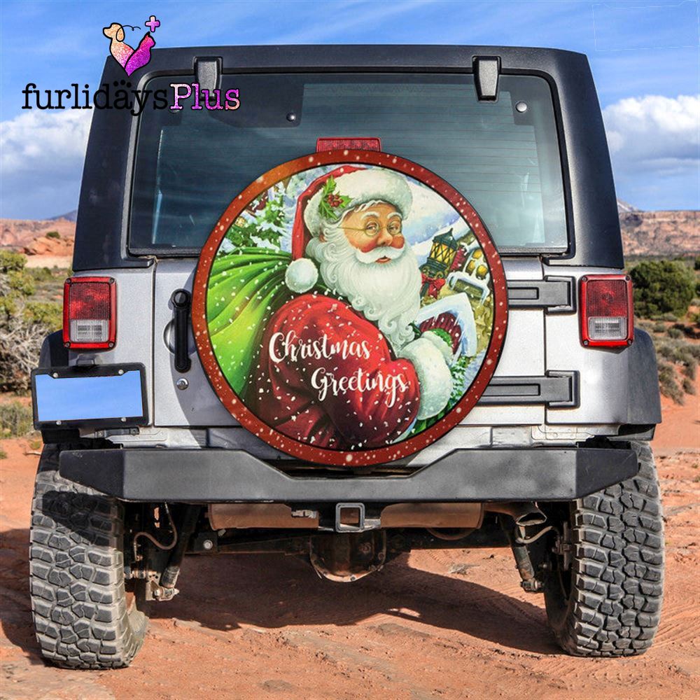 Christmas Tire Cover, Santa Claus Xmas Gifts Tire Cover, Tire Covers For Cars