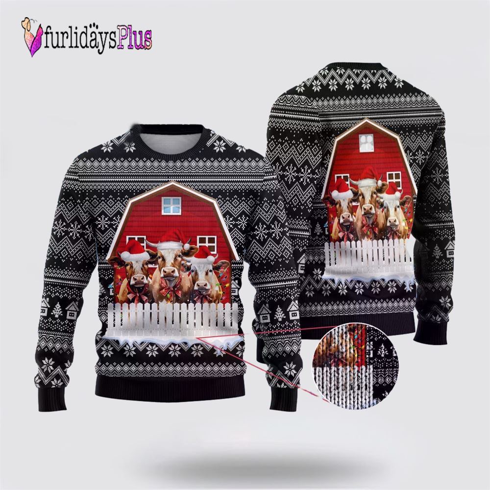 Cow Farm Ugly Christmas Sweater For Men Women, Christmas Gift, Christmas Winter Fashion, Farmers Sweater