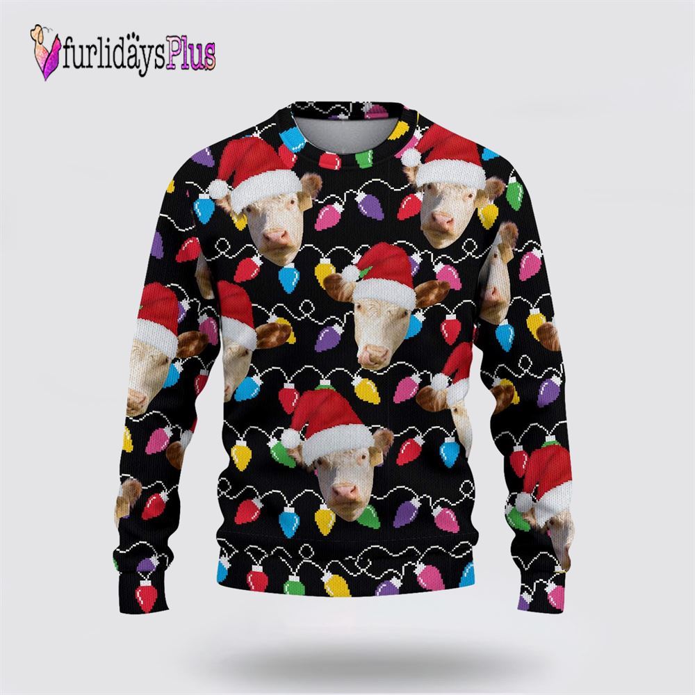 Farm Ugly Christmas Sweater, Hereford Christmas Ugly Sweater