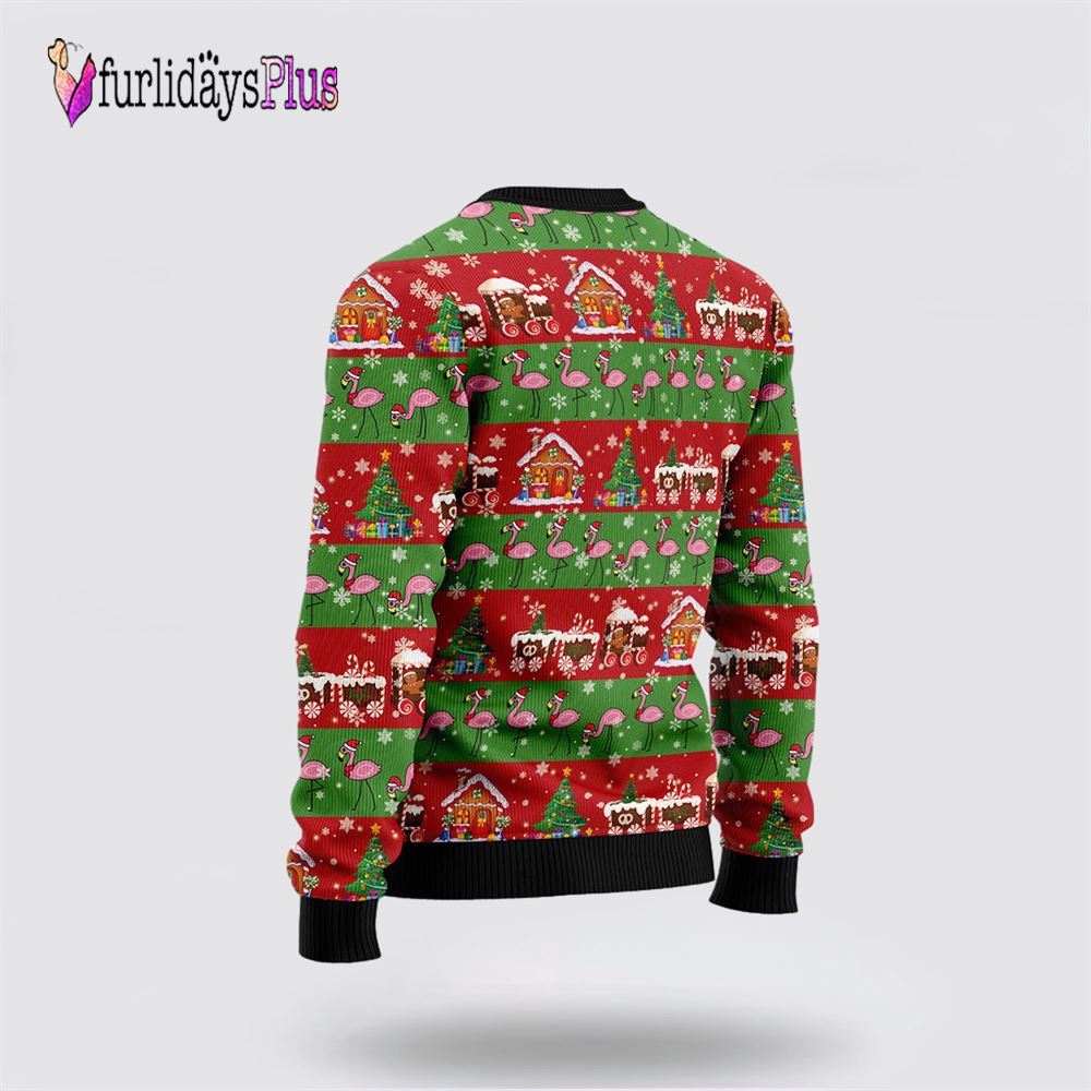 Flamingo Snow Ugly Christmas Sweater, Sweater Gifts For Pet Lover
