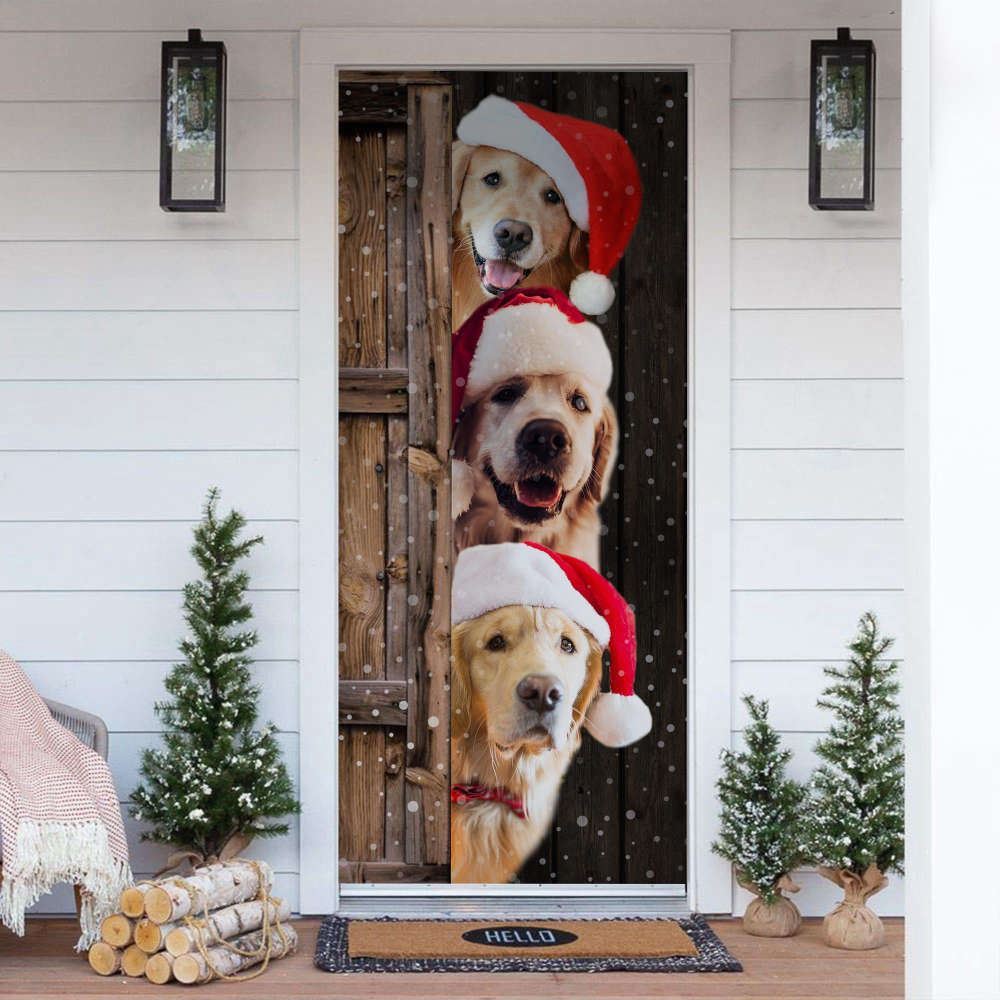 Golden Retriever Christmas Door Cover Tmarc Tee