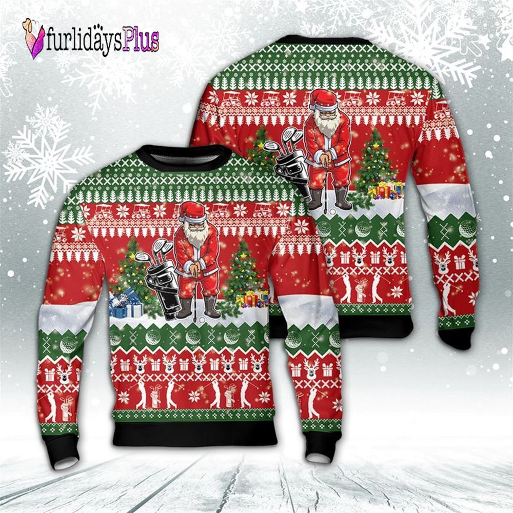 Golf Santa Ugly Christmas Sweater For Men And Women, Christmas Gift, Christmas Winter Fashion