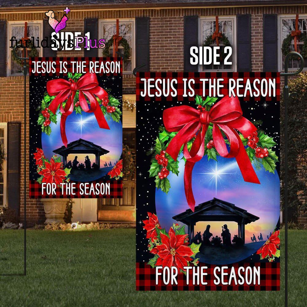 Holy Family, Jesus Is The Reason For The Season Christmas Flag