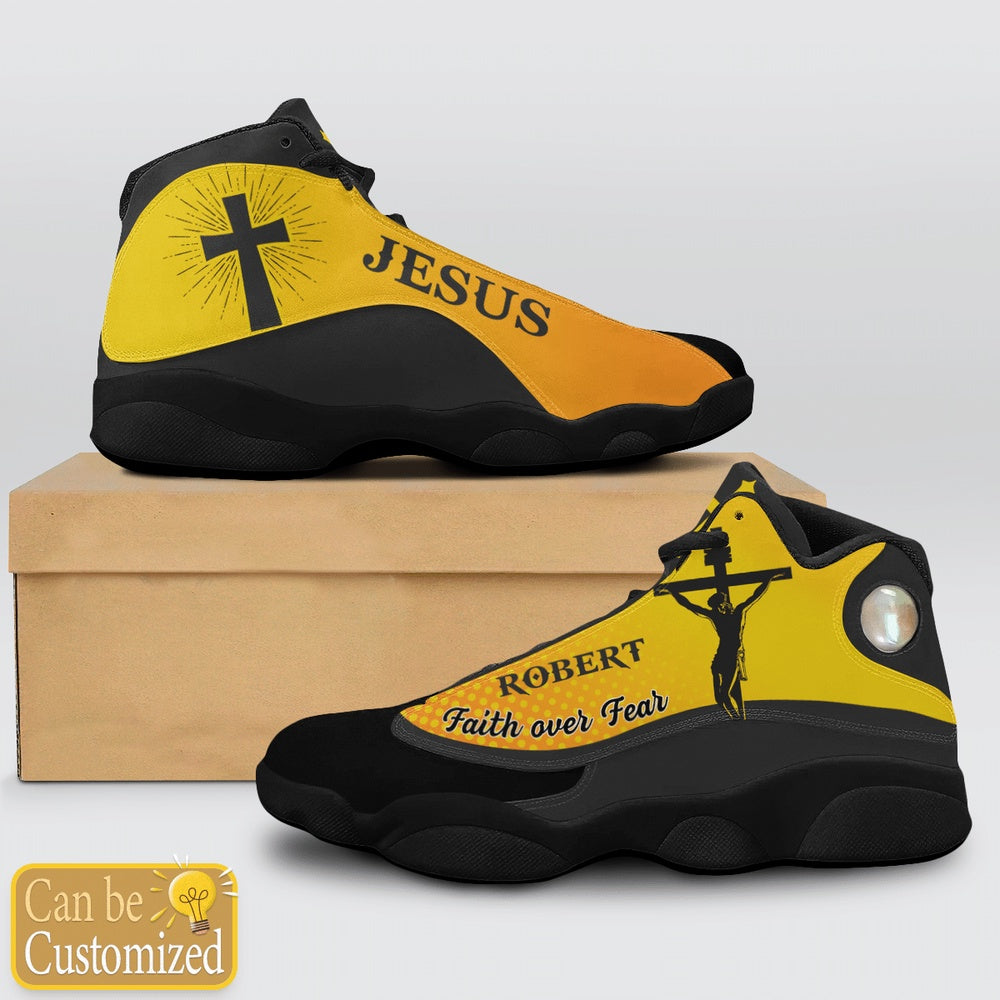 Jesus Faith Over Fear Custom Name Jd13 Shoes, Jesus Christ Shoes