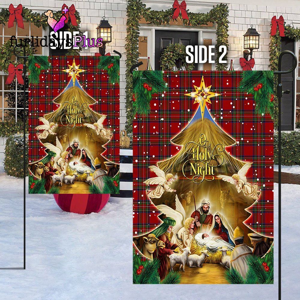 Jesus Family, O holy night Jesus Christmas Flag