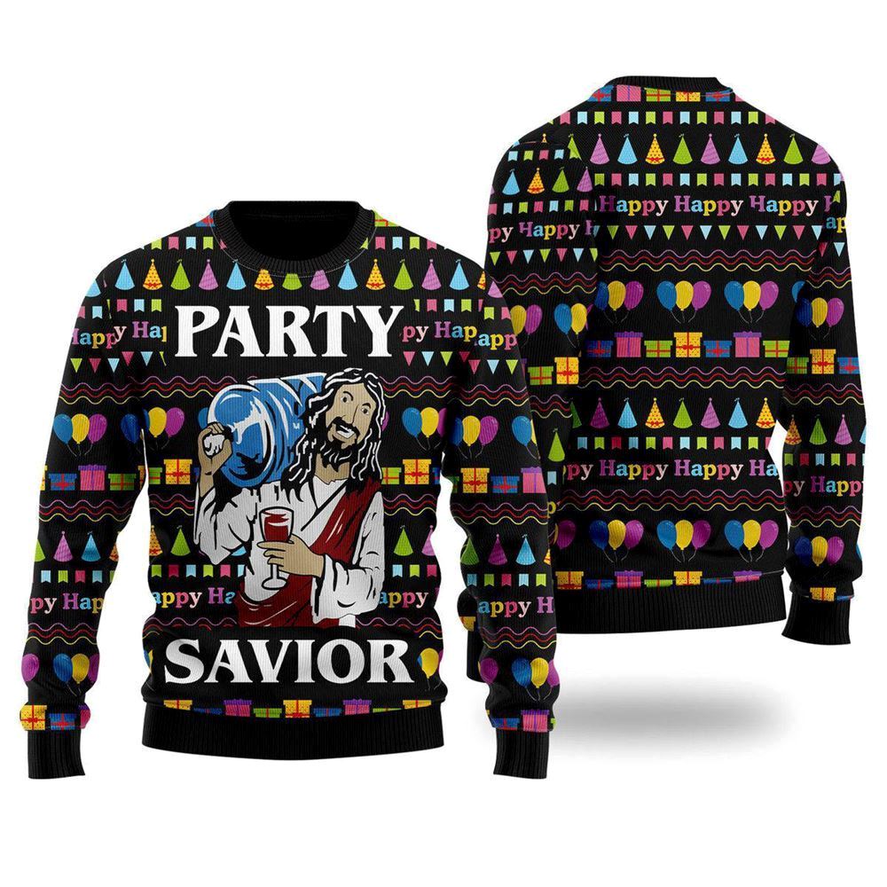Jesus Party Ugly Christmas Sweater For Men & Women Adult, Sweater For Christian