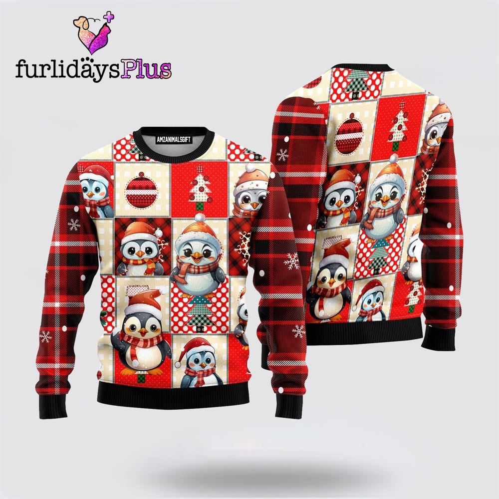 Lovely Penguin Christmas Red Ugly Christmas Sweater ,Christmas Ugly Sweater For Men, Women