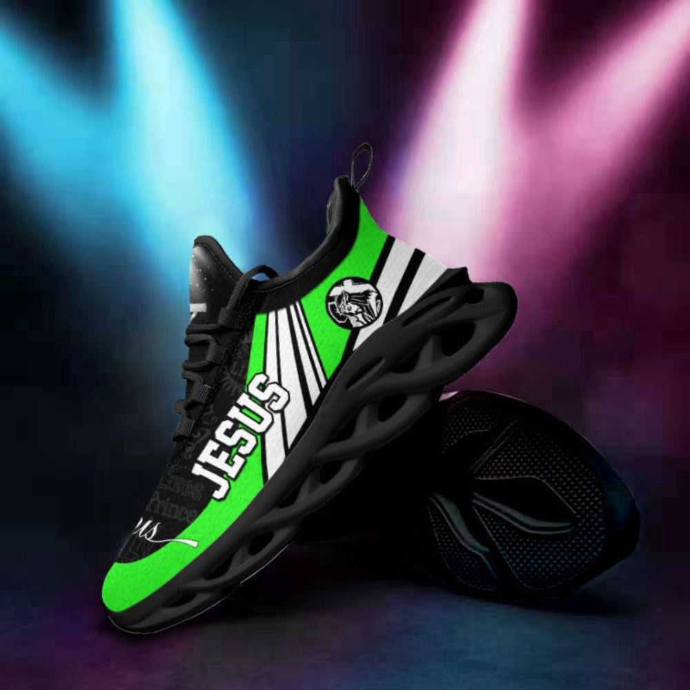 Max Soul Shoes, Jesus Running Sneakers Green Max Soul Shoes, Jesus Christ Shoes