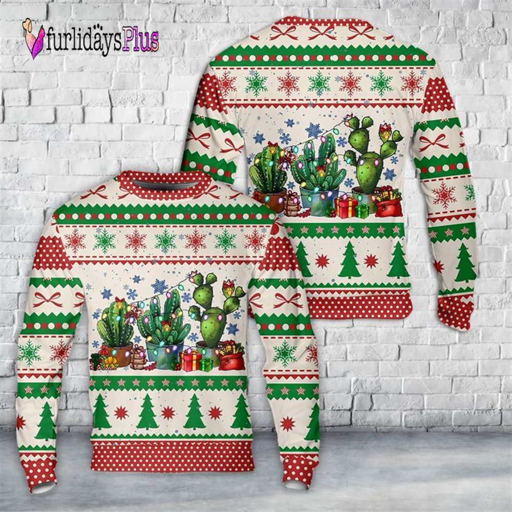 Merry Christmas Cactus Ugly Christmas Sweater For Men And Women, Christmas Gift, Christmas Winter Fashion