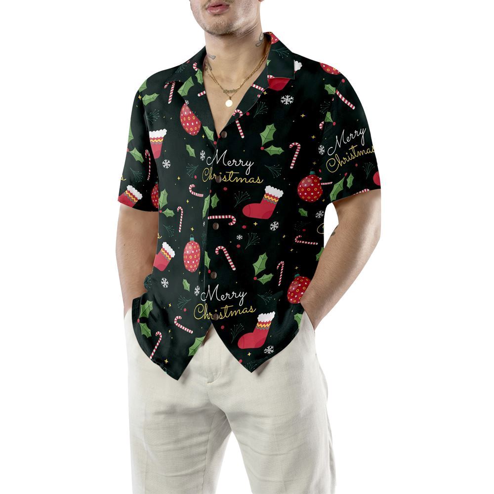 Merry Christmas Pattern Hawaiian Shirt, Xmas Hawaiian Shirts