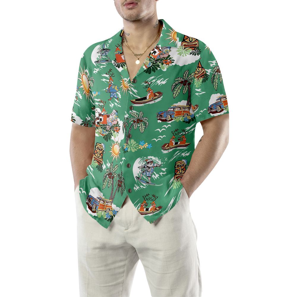 Merry Christmas Santa Claus Funny Hawaiian Shirt, Xmas Hawaiian Shirts