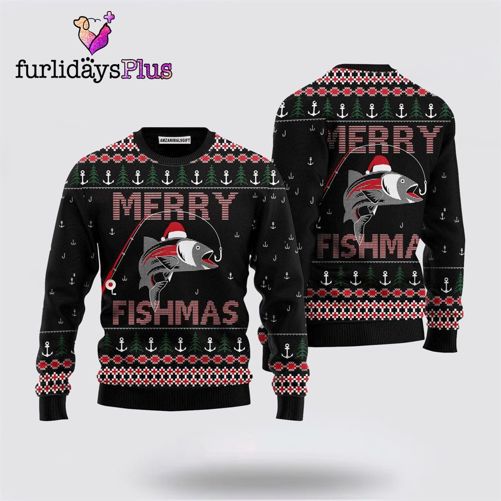 Merry Fishmas Sweater Christmas ,Christmas Ugly Sweater For Men, Women