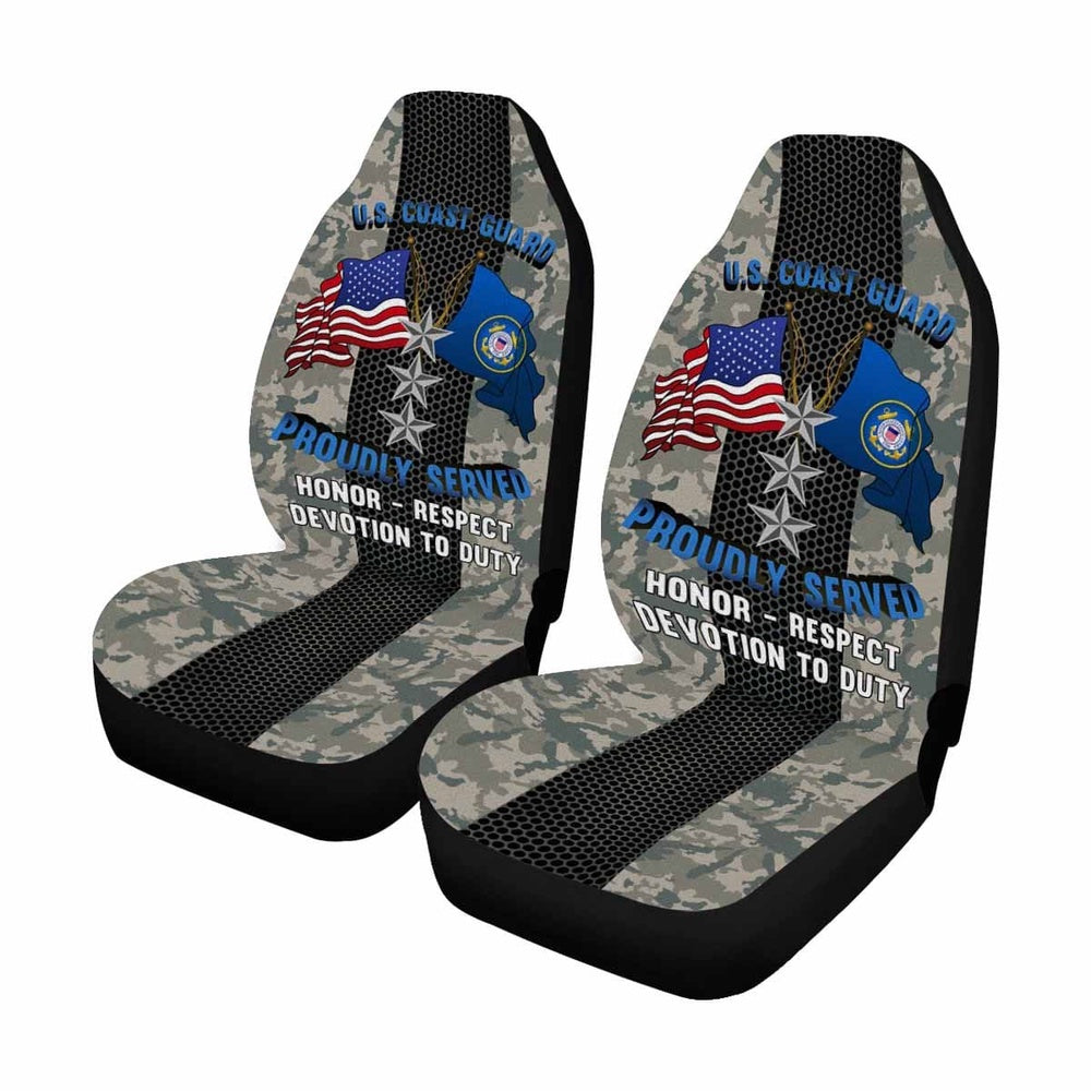 Military Car Seat Covers, US Coast Guard O-9 Vice Admiral O9 VADM Flag Officer Car Seat Covers