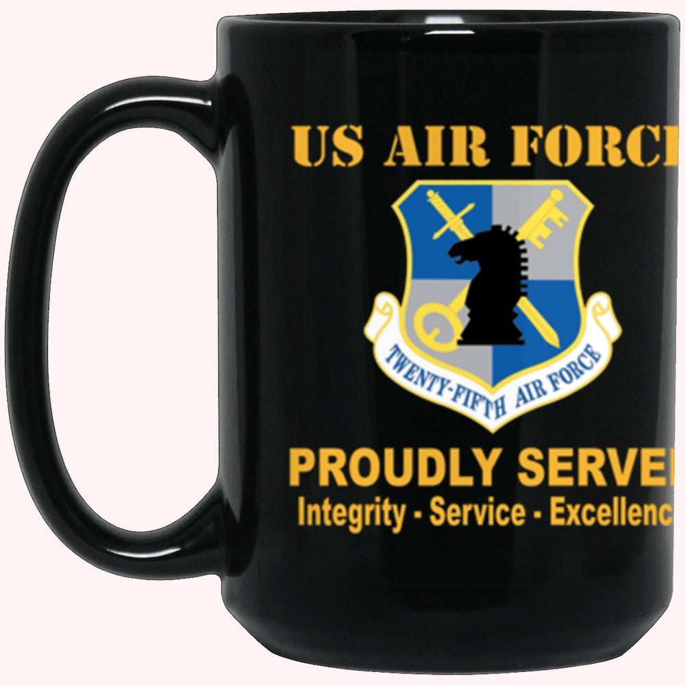 Military Coffee Mugs, US Air Force Air Force Intelligence Command Proudly Served Core Values Black Mug