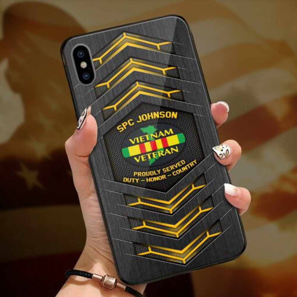 Military Phone Cases, Vietnam Veteran US Military Us Veteran Custom Phone Case All Over Printed, Veteran Phone Case